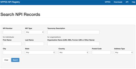 NPPES Lookup & Registry.